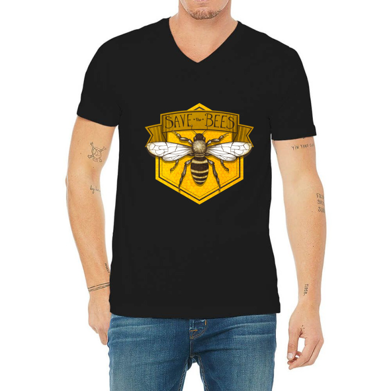 Save The Bees V-neck Tee | Artistshot