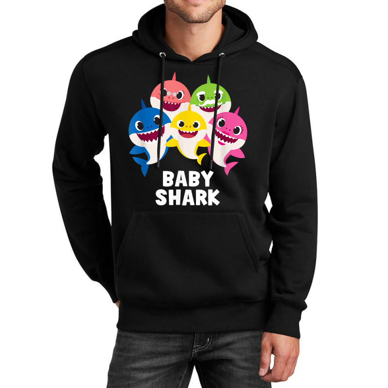 Pinkfong Baby Shark Family T Shirt With Text Unisex Hoodie by cm-arts | Artistshot