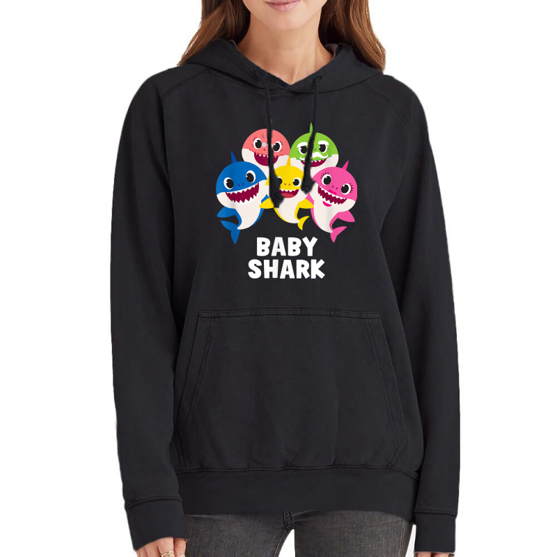 Pinkfong Baby Shark Family T Shirt With Text Vintage Hoodie by cm-arts | Artistshot