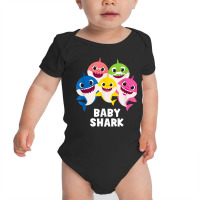 Pinkfong Baby Shark Family T Shirt With Text Baby Bodysuit | Artistshot