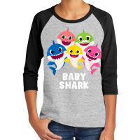 Pinkfong Baby Shark Family T Shirt With Text Youth 3/4 Sleeve | Artistshot