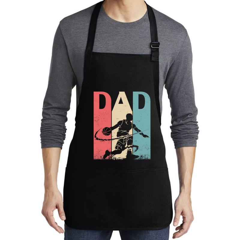 Basketball Coach Great Father Day Men Basketball Playing Daddy Papa Da Medium-length Apron | Artistshot