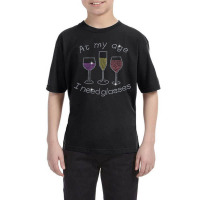 Womens At My Age I Need Glasses Three Wine Bling Rhinestone V Neck T S Youth Tee | Artistshot