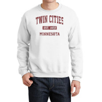 Twin Cities Minnesota Mn Vintage Athletic Sports Design Raglan Basebal Crewneck Sweatshirt | Artistshot