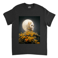 Moon Dia De Los Muertes Saint Goddess Marigolds Midjourney Classic T-shirt | Artistshot