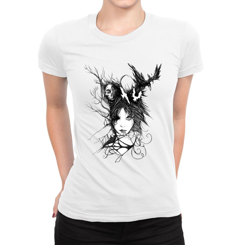 Death Ladies Fitted T-Shirt by STEVERAMER | Artistshot