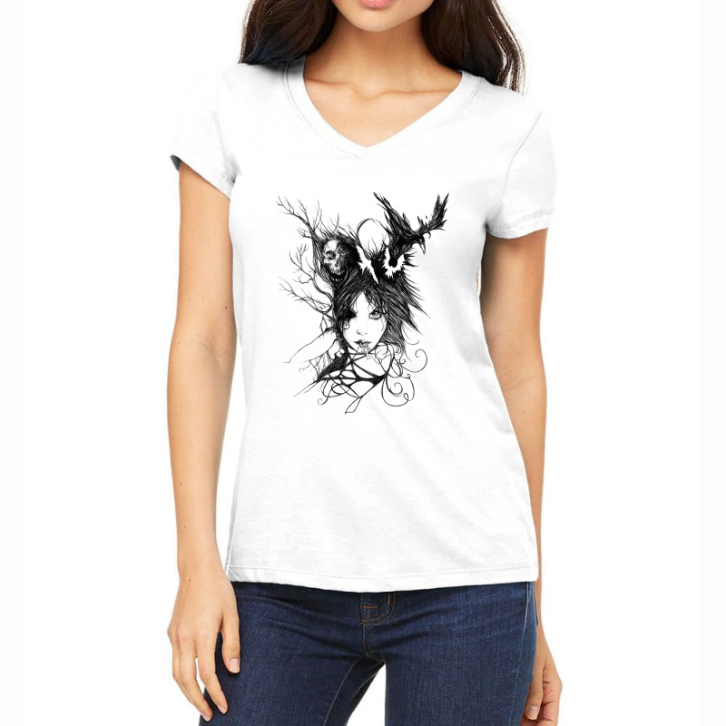 Death Women's V-Neck T-Shirt by STEVERAMER | Artistshot