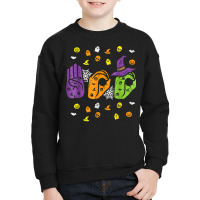 Boo Hands American Sign Language Pride Asl Funny Halloween T Shirt Youth Sweatshirt | Artistshot