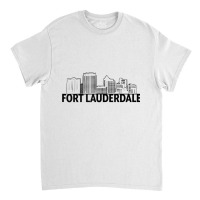 Fort Lauderdale Florida Usa City Skyline Silhouette Outline Tank Top Classic T-shirt | Artistshot