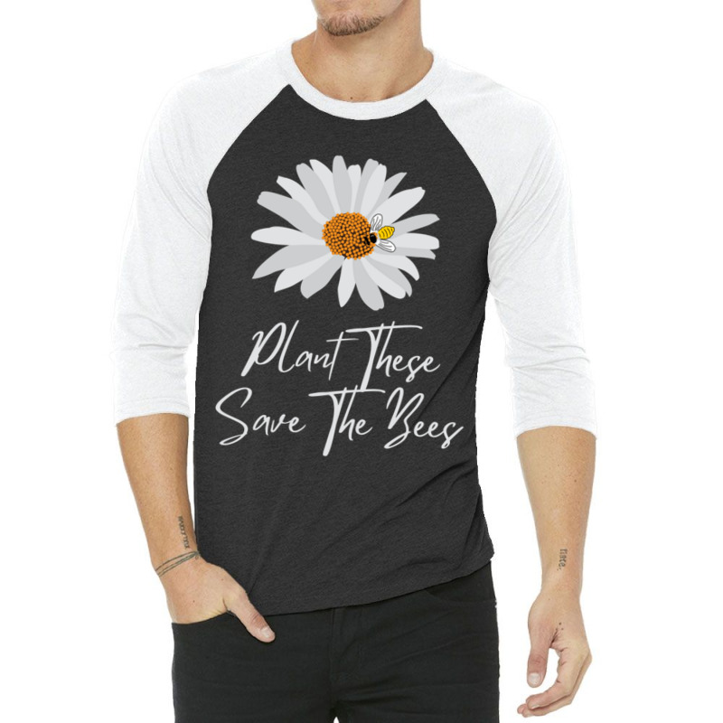 Plant These Save The Bees Daisy Bee 3/4 Sleeve Shirt | Artistshot