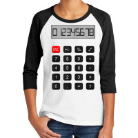 Calculator Halloween Costume Pretend I'm A Calculator T Shirt Youth 3/4 Sleeve | Artistshot