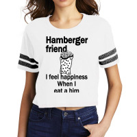 Hamberger Friend I Feel Happiness When I Eat A Him Funny Engrish Scorecard Crop Tee | Artistshot