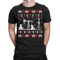 Merry Fracking Christmas Oilfield Oil Ugly Christmas Sweater Long Slee T-shirt | Artistshot