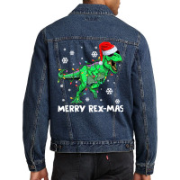 Merry Rexmas Funny Santa Dinosaur Christmas Pajamas Family Premium T S Men Denim Jacket | Artistshot