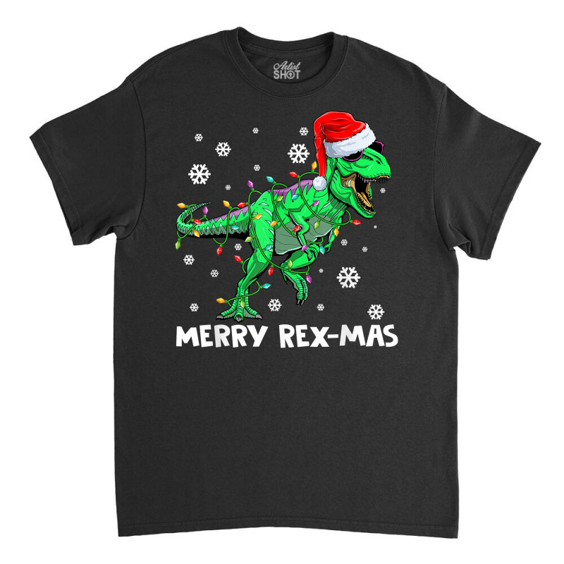 Merry Rexmas Funny Santa Dinosaur Christmas Pajamas Family T Shirt Classic T-shirt | Artistshot