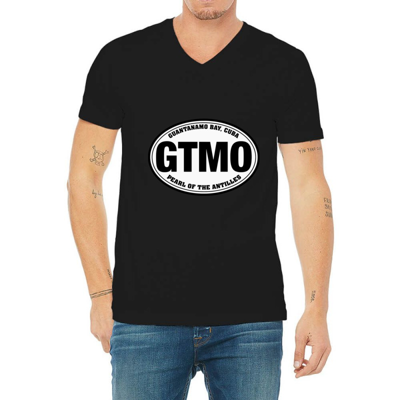 Gtmo Im Oval V-neck Tee | Artistshot