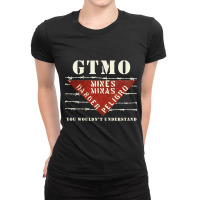 Gtmo Land Mine Barbed Wire Sign  Guantanamo Bay Cuba Ladies Fitted T-shirt | Artistshot