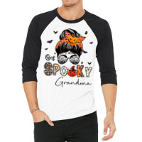 One Spooky Grandma Messy Bun Grandma Pumpkin Halloween T Shirt 3/4 Sleeve Shirt | Artistshot