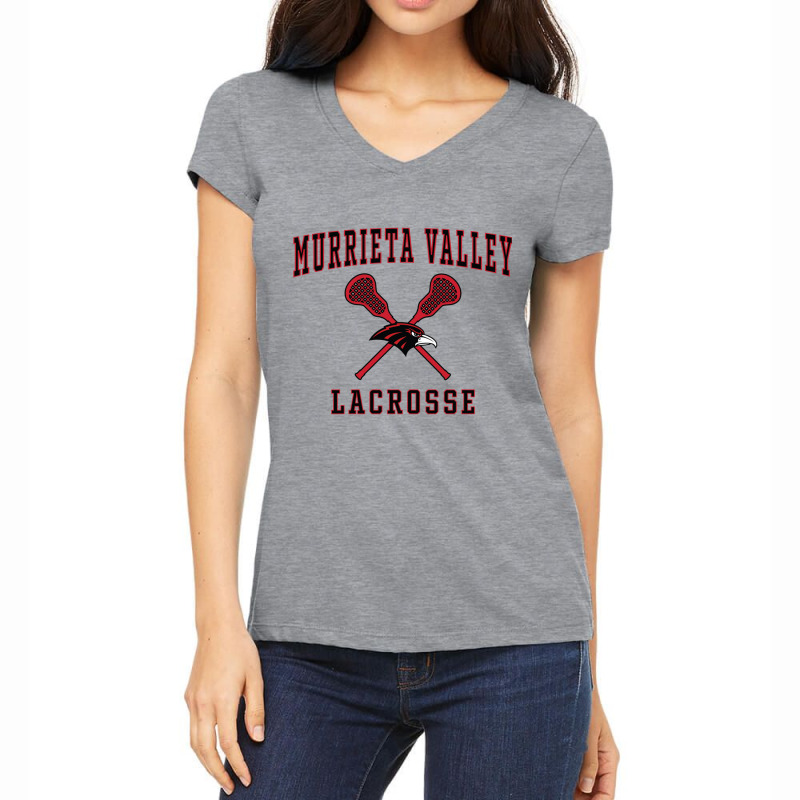 Murrieta Valley High School Nighthawks Lacrosse Pullover Hoodie Women's V-Neck T-Shirt by cm-arts | Artistshot