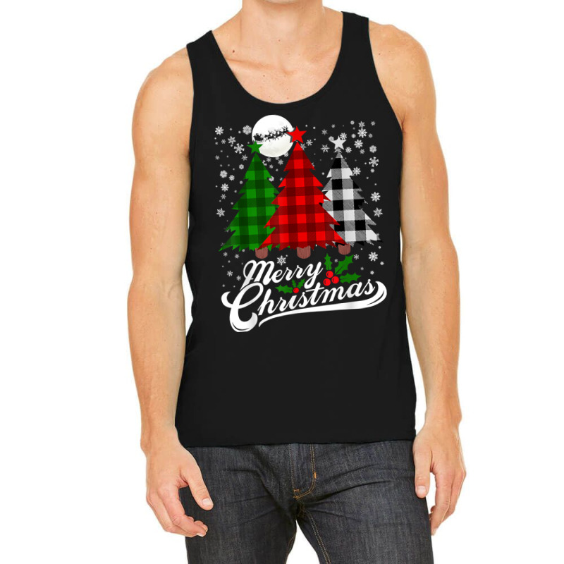 Plaid Merry Christmas Tree Buffalo Matching Family Xmas T Shirt Tank Top | Artistshot