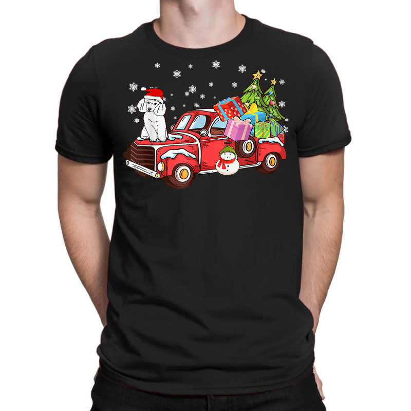 Poodle Riding Red Truck Merry Christmas Dog Lover Gifts T Shirt T-shirt | Artistshot