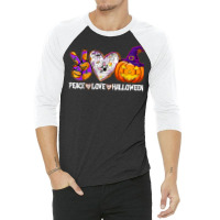 Pumpkin Witch Hat Trick Or Treat Peace Love Halloween T Shirt 3/4 Sleeve Shirt | Artistshot