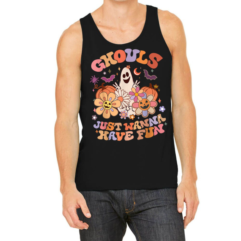 Retro Groovy Halloween Women Men Ghouls Just Wanna Have Fun T Shirt Tank Top | Artistshot