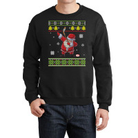 Santa Claus Dabbing Playing Hockey Around Snow Merry Xmas Long Sleeve Crewneck Sweatshirt | Artistshot