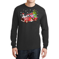 Siberian Husky Riding Red Truck Merry Christmas Dog Lover T Shirt Long Sleeve Shirts | Artistshot