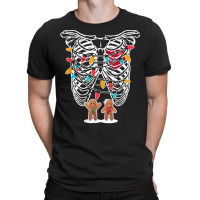 Skeleton Heart Rib Cage X Ray Gingerbread Christmas Lights T Shirt T-shirt | Artistshot