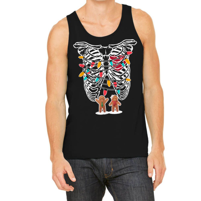 Skeleton Heart Rib Cage X Ray Gingerbread Christmas Lights T Shirt Tank Top | Artistshot