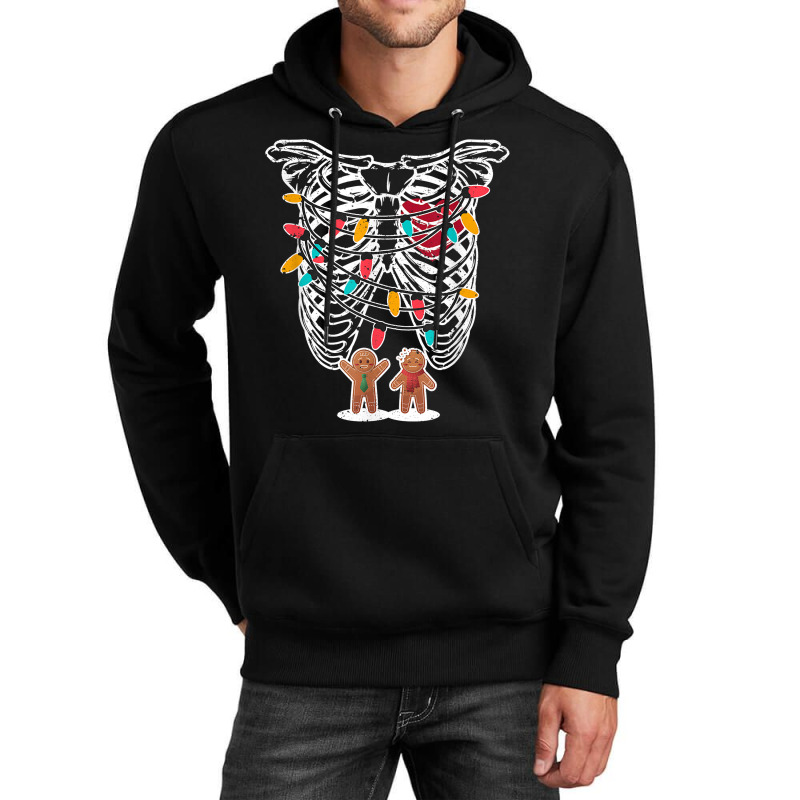 Skeleton Heart Rib Cage X Ray Gingerbread Christmas Lights T Shirt Unisex Hoodie | Artistshot