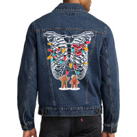 Skeleton Heart Rib Cage X Ray Gingerbread Christmas Lights T Shirt Men Denim Jacket | Artistshot