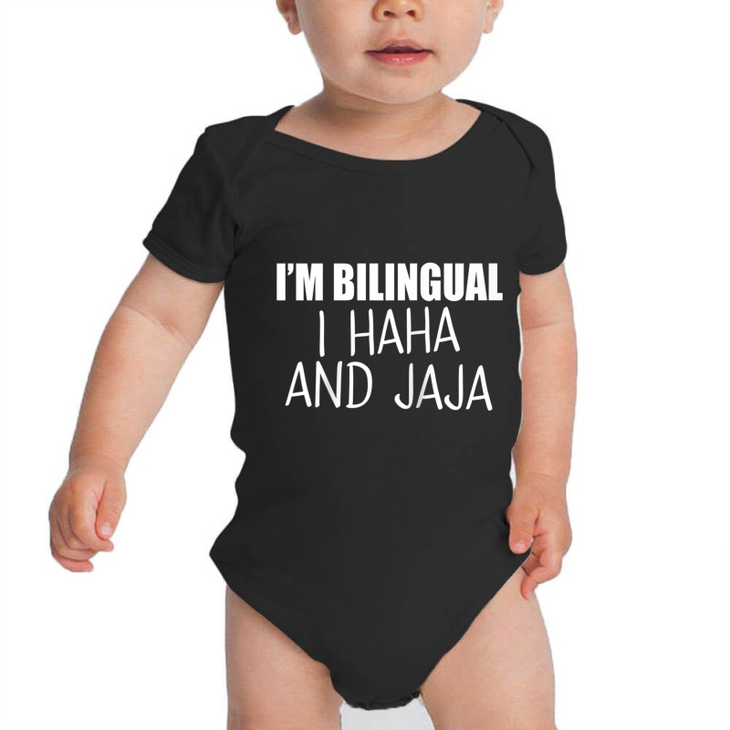 Im Bilingual I Haha And Jaja Funny Raglan Baseball Tee Baby Bodysuit by cm-arts | Artistshot