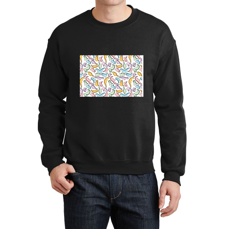 Cute Dino Explosion Lap Sleeve Crewneck Sweatshirt | Artistshot