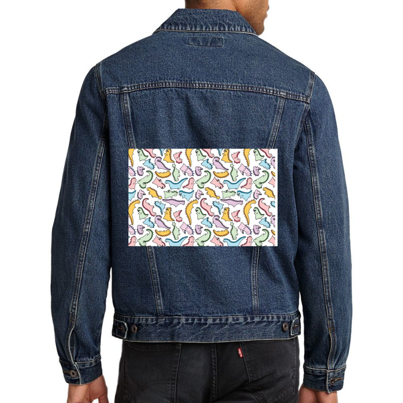 Cute Dino Explosion Lap Sleeve Men Denim Jacket | Artistshot