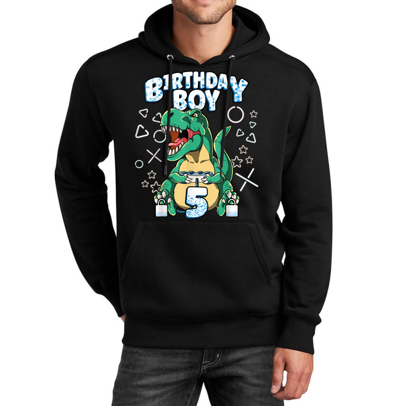 5th Birthday Boy Video Games Gamer Gaming 5 Year Old T Shirt Unisex Hoodie | Artistshot