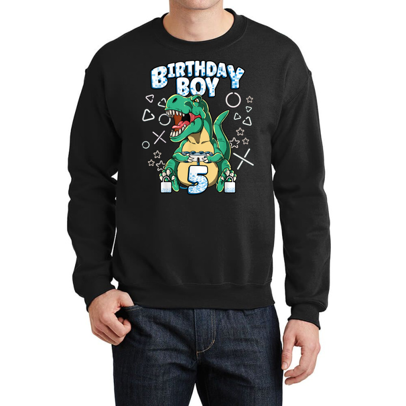 5th Birthday Boy Video Games Gamer Gaming 5 Year Old T Shirt Crewneck Sweatshirt | Artistshot