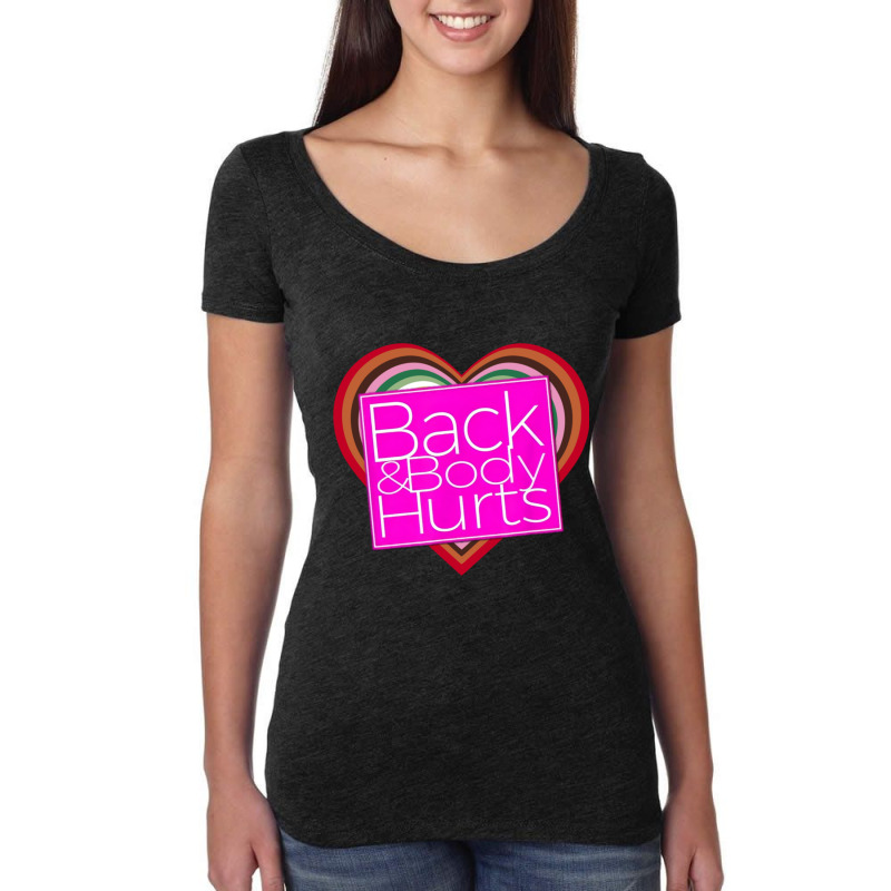 Back And Body Hurts Funny Yoga Work Out Women's Triblend Scoop T-shirt by cm-arts | Artistshot