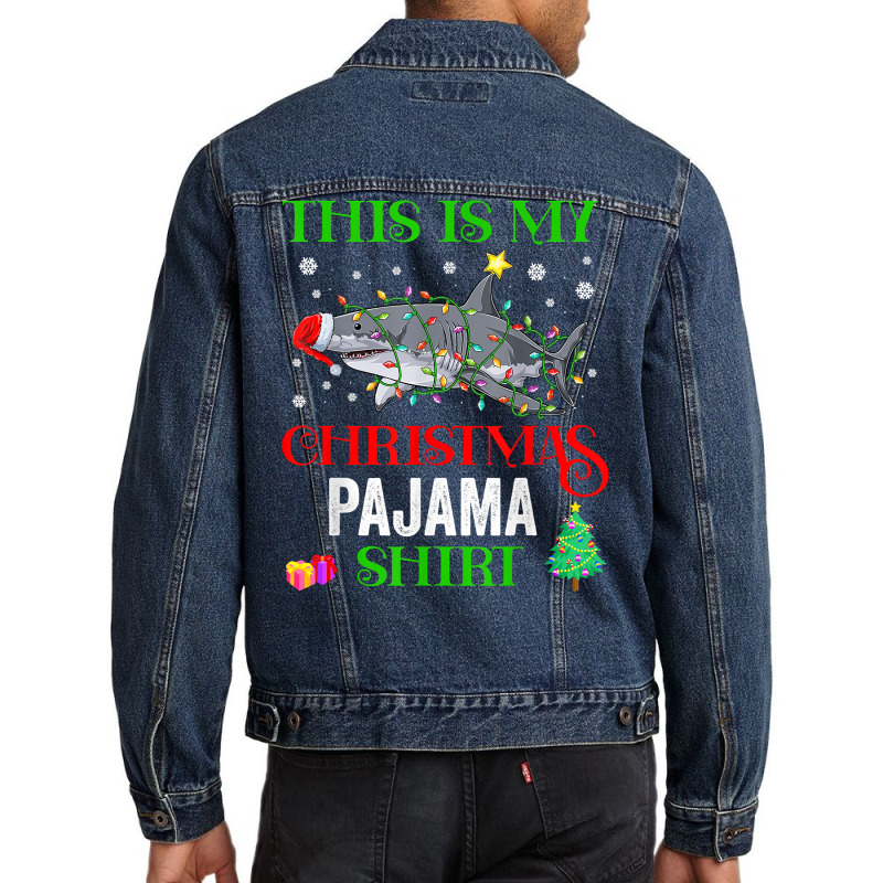 This Is My Fishing Christmas Pajama Merry Fishmas Fisherman T Shirt Men Denim Jacket | Artistshot