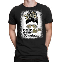 80 Years Old Messy Bun Leopard Omg It's My 80th Birthday T Shirt T-shirt | Artistshot