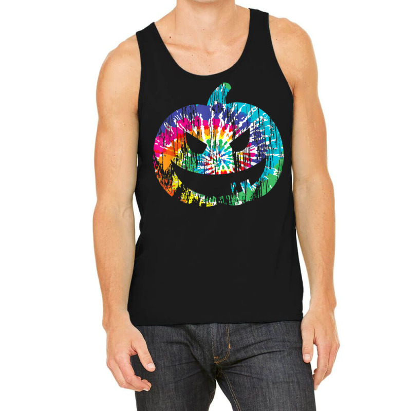 Tie Dye Halloween Jack O Lantern Spooky Pumpkin T Shirt Tank Top | Artistshot