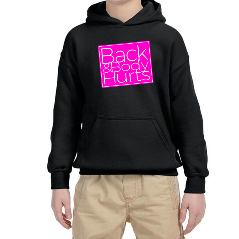 Back & Body Hurts Funny Navy Yoga Work Out Long Sleeve T Shirt Youth Hoodie by cm-arts | Artistshot