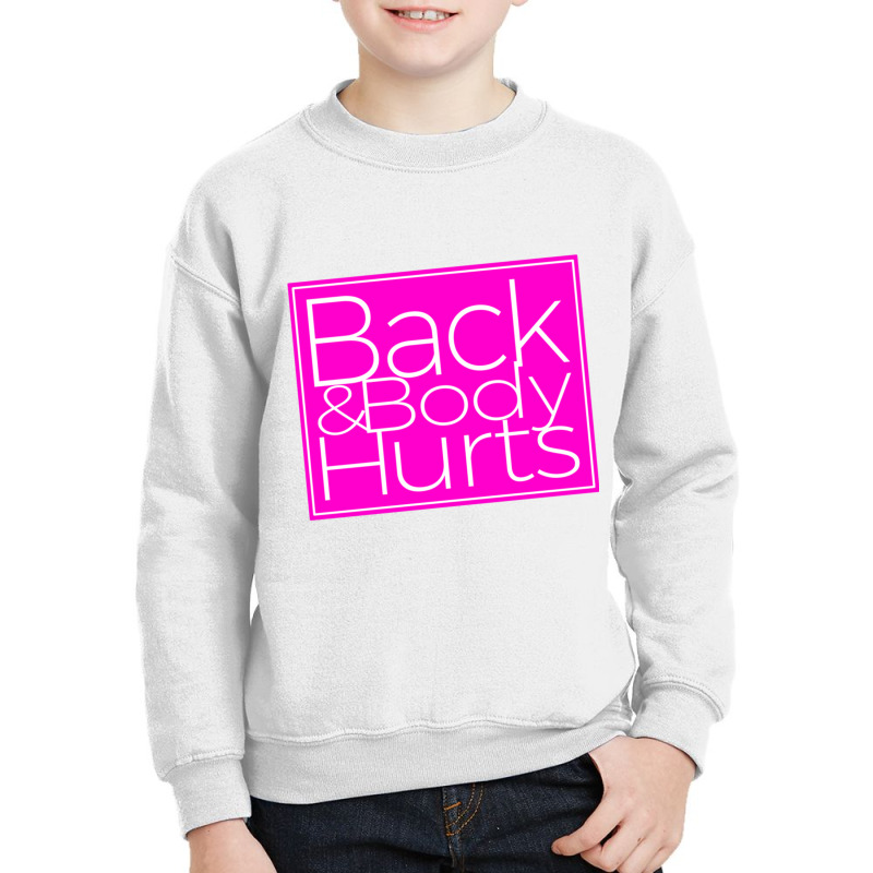 Back & Body Hurts Funny Navy Yoga Work Out Long Sleeve T Shirt Youth Sweatshirt by cm-arts | Artistshot