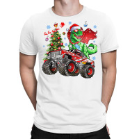 Christmas Tree Dinosaur Riding Monster Truck Christmas T Shirt T-shirt | Artistshot