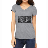 Sf   Initials S F Name Surname Onomastics Onomatology Tank Top Women's V-neck T-shirt | Artistshot