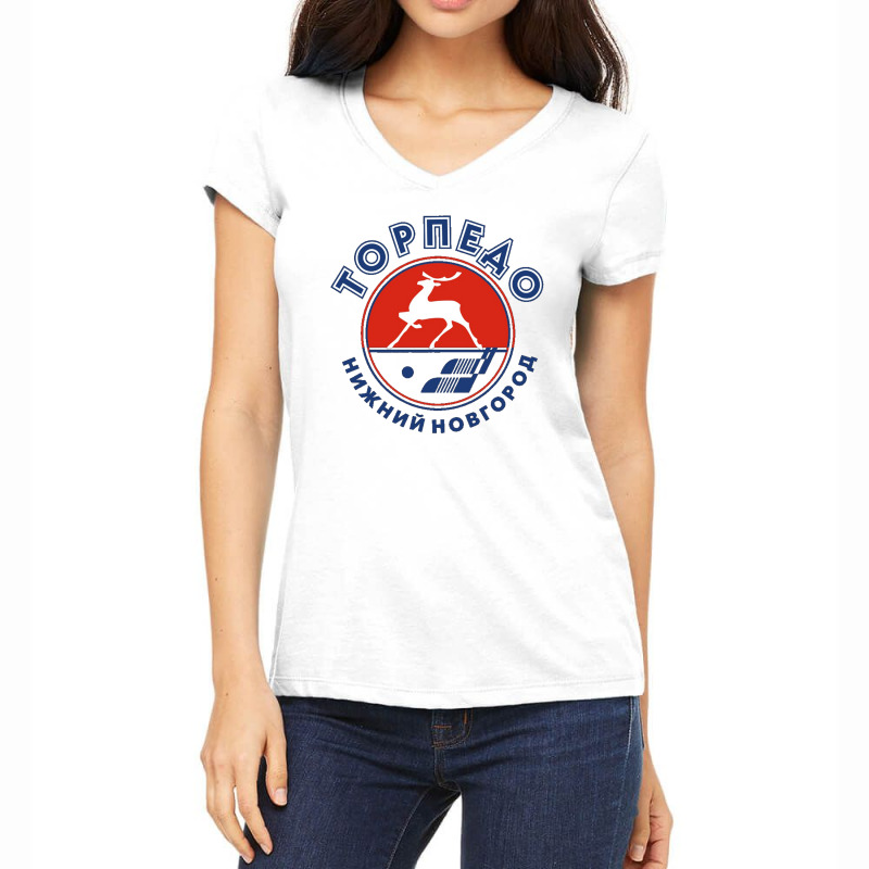 Torpedo Nizhny Novgorod Hockey Essentia Women's V-Neck T-Shirt by cm-arts | Artistshot