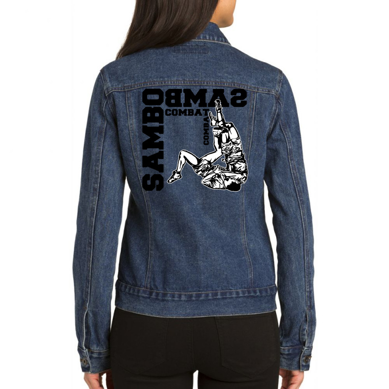 Sambo Martial Art Ladies Denim Jacket by Bull Tees | Artistshot