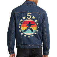 Kids 5 Year Old Taekwondo Birthday Fifth 5th Birthday Boy Girl T Shirt Men Denim Jacket | Artistshot