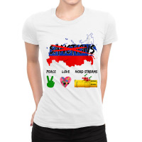 Womens Peace Love And Nord Streams Remove All Sanctions On Russia V Ne Ladies Fitted T-shirt | Artistshot